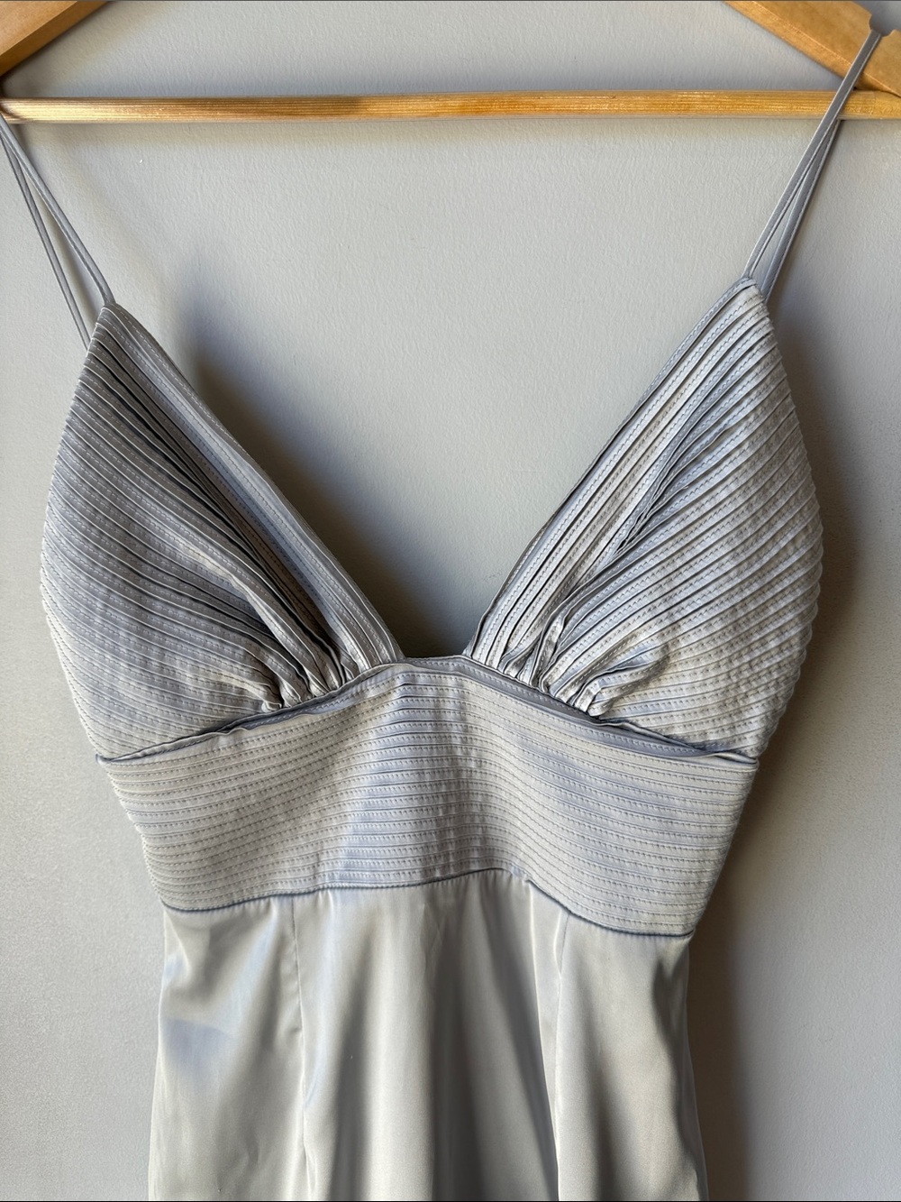 House Of CB Grey Satin Pin Tuck Dress - Picture 3 of 10